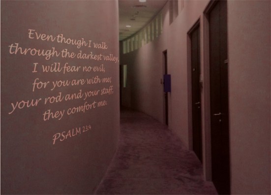 Psalm 23:4 - Even though I walk through the darkest valley, I will fear no evil, for you are with me; your rod and your staff, they comfort me.