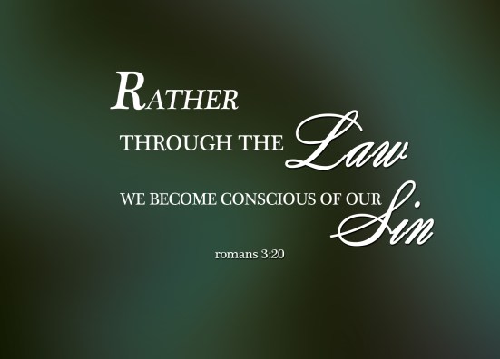 Romans 3:20 - Therefore no one will be declared righteous in God’s sight by the works of the law; rather, through the law we become conscious of our sin.