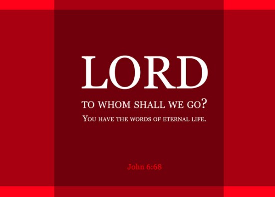 John 6:68 - Lord, to whom shall we go? You have the words of eternal life.